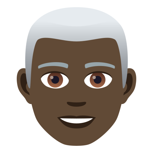 Man: Dark Skin Tone, White Hair, the design in this release