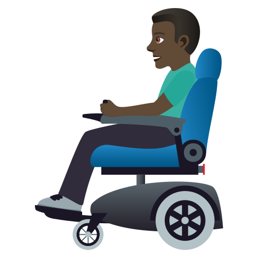 Man in Motorized Wheelchair: Dark Skin Tone, the design in this release