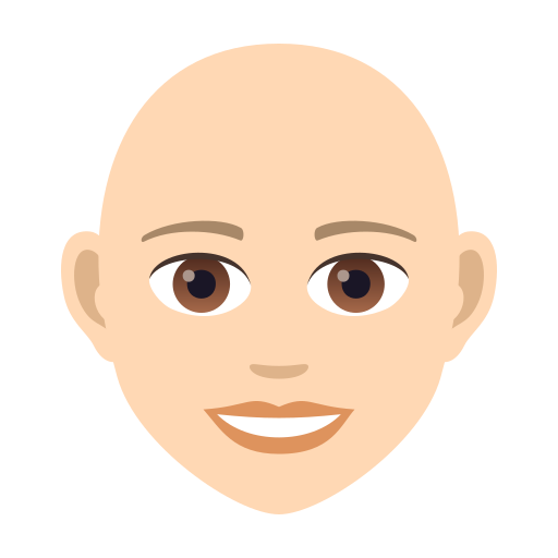 Woman: Light Skin Tone, Bald, the design in this release