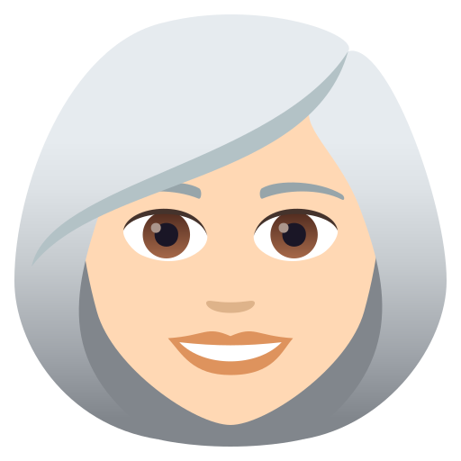 Woman: Light Skin Tone, White Hair, the design in this release