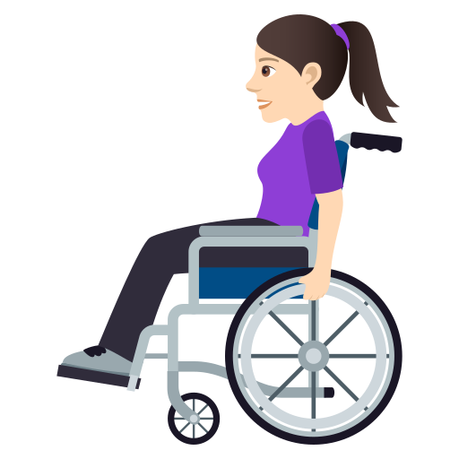 Woman in Manual Wheelchair: Light Skin Tone, the design in this release