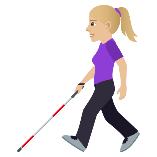 Woman with White Cane: Medium-Light Skin Tone, the design in this release