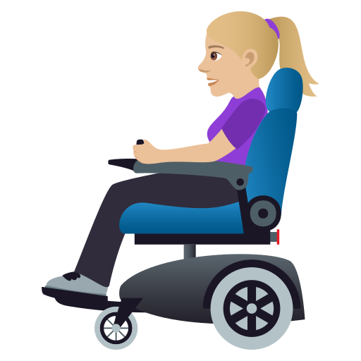 Woman in Motorized Wheelchair: Medium-Light Skin Tone, the design in this release