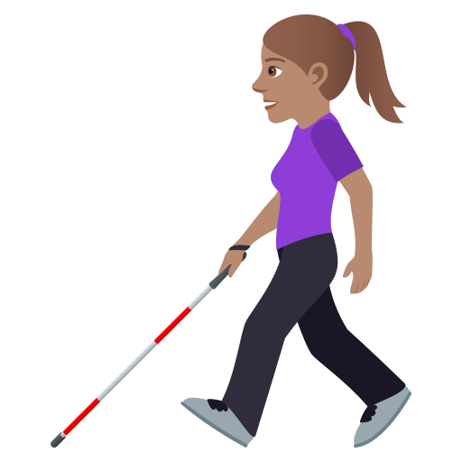 Woman with White Cane: Medium Skin Tone, the design in this release
