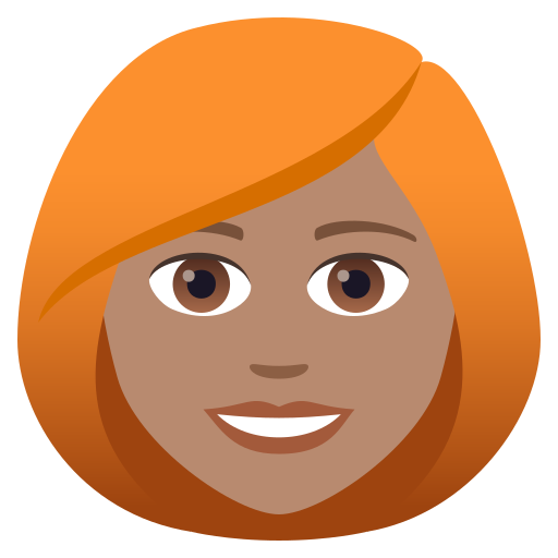 Woman: Medium Skin Tone, Red Hair, the design in this release
