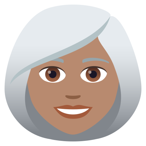 Woman: Medium Skin Tone, White Hair, the design in this release