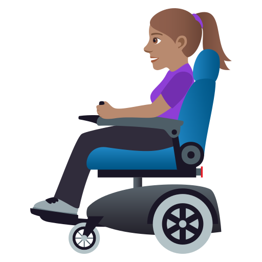 Woman in Motorized Wheelchair: Medium Skin Tone, the design in this release