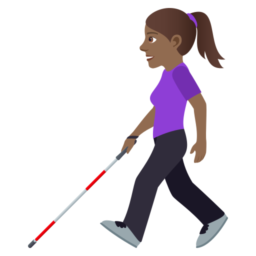 Woman with White Cane: Medium-Dark Skin Tone, the design in this release
