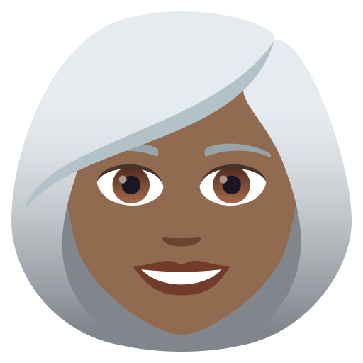 Woman: Medium-Dark Skin Tone, White Hair, the design in this release