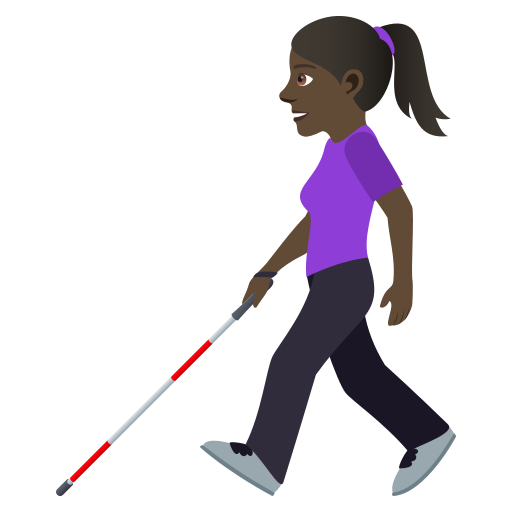 Woman with White Cane: Dark Skin Tone, the design in this release