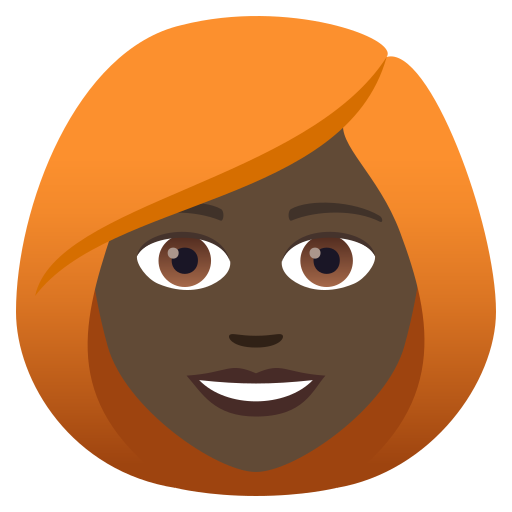 Woman: Dark Skin Tone, Red Hair, the design in this release