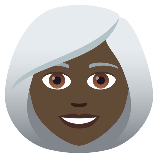 Woman: Dark Skin Tone, White Hair, the design in this release
