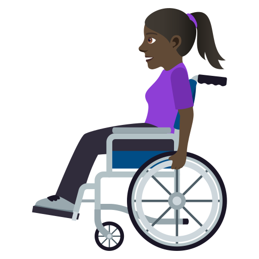 Woman in Manual Wheelchair: Dark Skin Tone, the design in this release