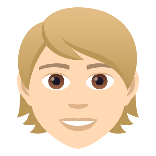 Person: Light Skin Tone, Blond Hair, the design in this release
