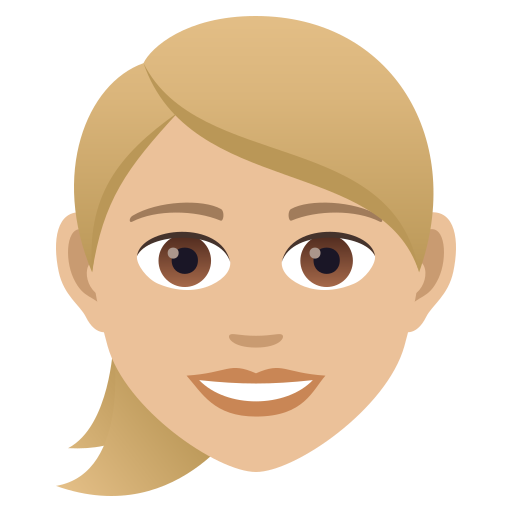 Woman: Medium-Light Skin Tone, Blond Hair, the design in this release