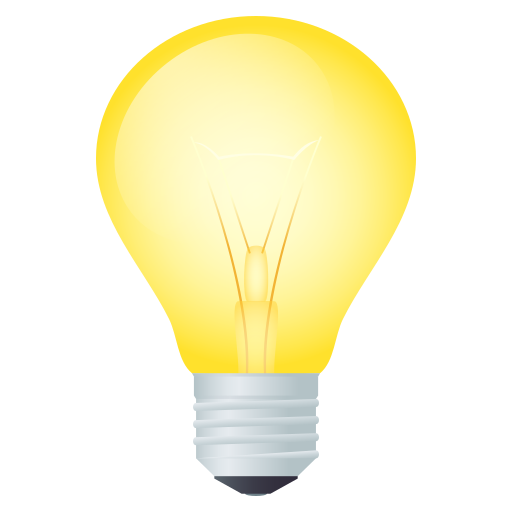 Light Bulb as drawn by JoyPixels in 5.0