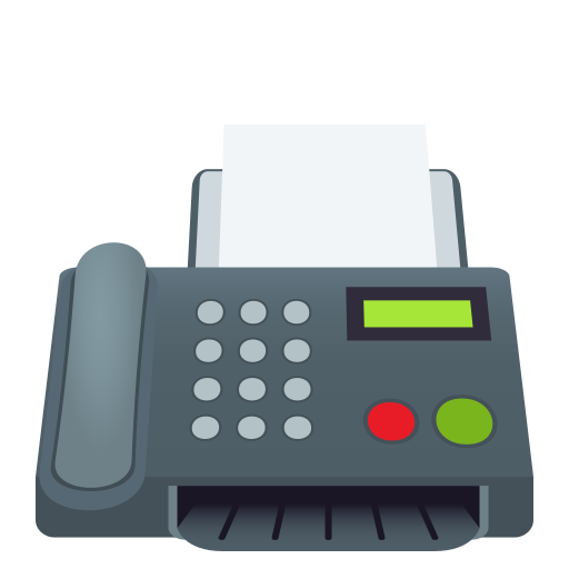 Fax Machine as drawn by JoyPixels in 5.0
