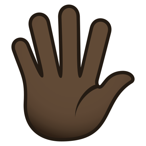 Hand with Fingers Splayed: Dark Skin Tone, the design in this release