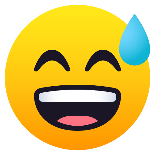 Grinning Face with Sweat, the design in this release