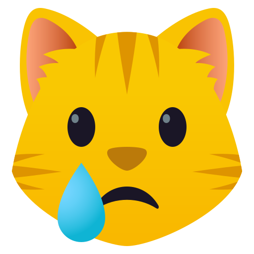 Crying Cat as drawn by JoyPixels in 5.0