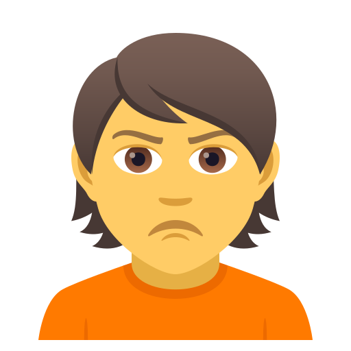 Person Pouting as drawn by JoyPixels in 5.0