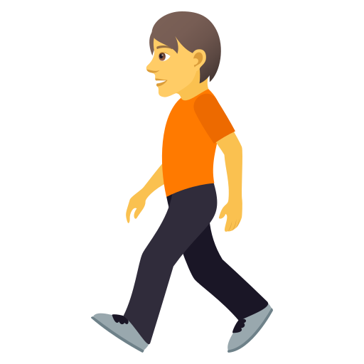 Person Walking as drawn by JoyPixels in 5.0