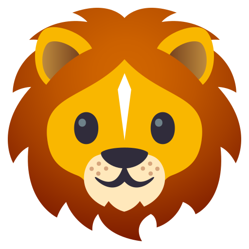 Lion as drawn by JoyPixels in 5.0