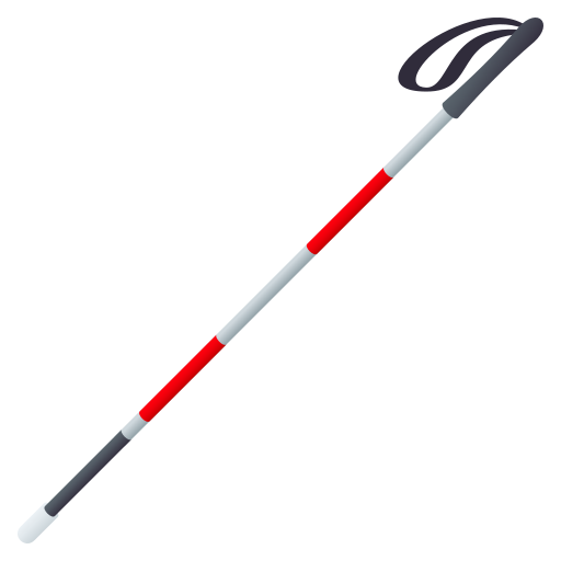White Cane as drawn by JoyPixels in 5.0