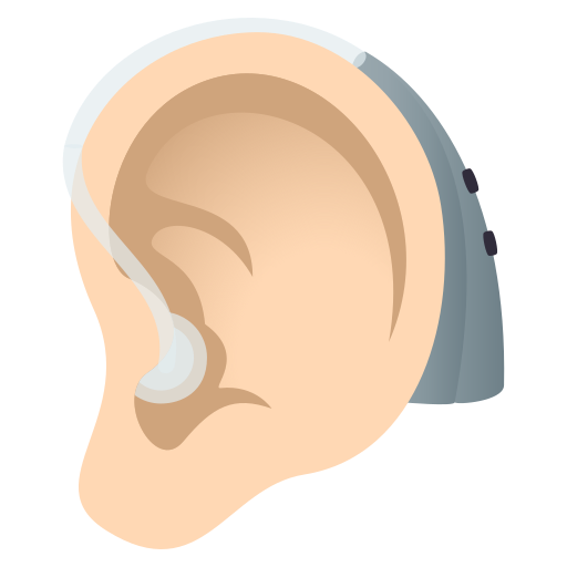 Ear with Hearing Aid: Light Skin Tone, the design in this release