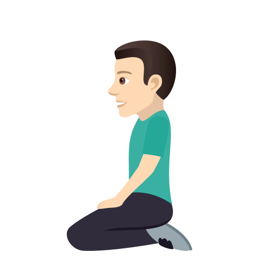Man Kneeling: Light Skin Tone, the design in this release