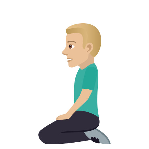 Man Kneeling: Medium-Light Skin Tone, the design in this release