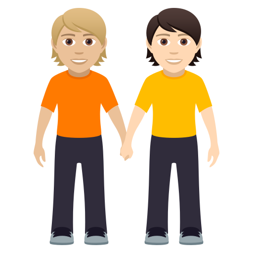 People Holding Hands: Medium-Light Skin Tone, Light Skin Tone, the design in this release