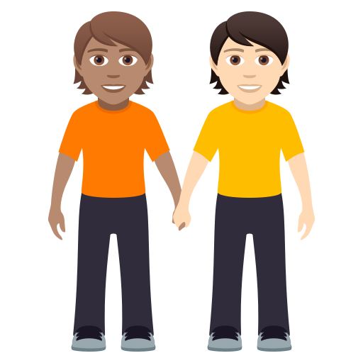 People Holding Hands: Medium Skin Tone, Light Skin Tone, the design in this release