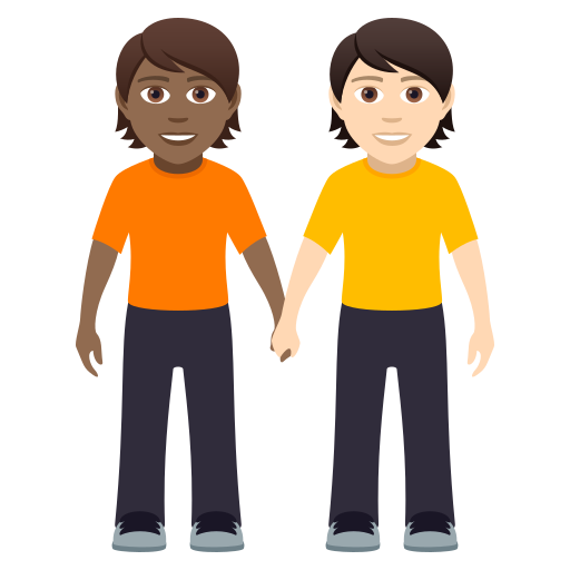 People Holding Hands: Medium-Dark Skin Tone, Light Skin Tone, the design in this release