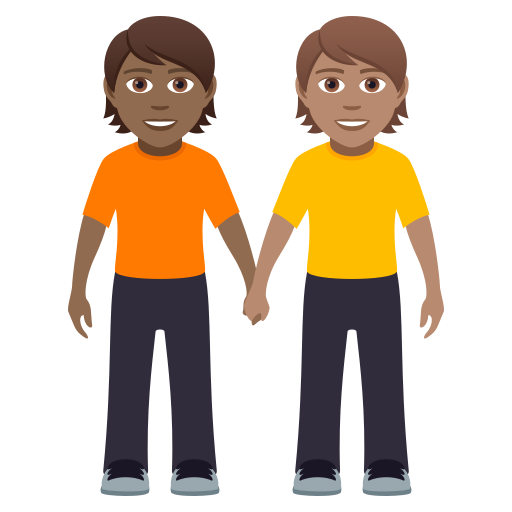 People Holding Hands: Medium-Dark Skin Tone, Medium Skin Tone, the design in this release