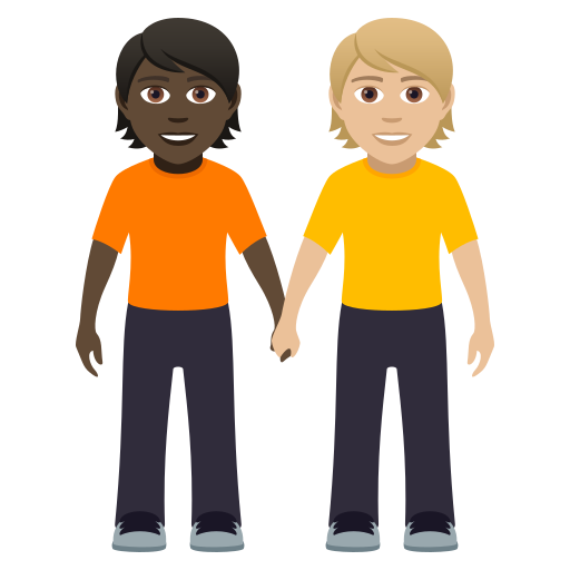 People Holding Hands: Dark Skin Tone, Medium-Light Skin Tone, the design in this release