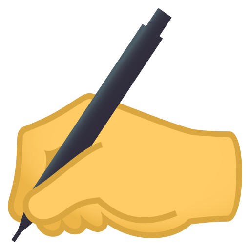 Writing Hand as drawn by JoyPixels in 5.0