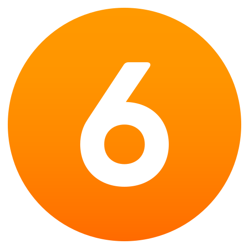 Digit Six as drawn by JoyPixels in 5.0