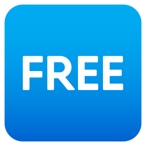 Pulsante FREE as drawn by JoyPixels in 5.5
