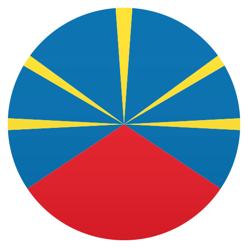 Flag: Réunion as drawn by JoyPixels in 5.5