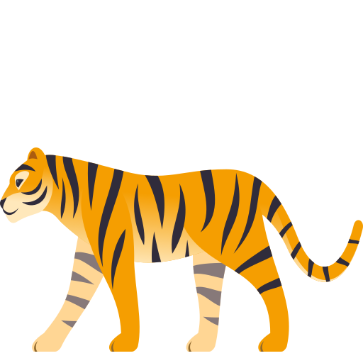 Tiger as drawn by JoyPixels in 5.5