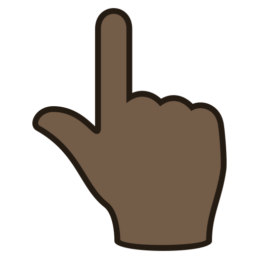 Backhand Index Pointing up: Dark Skin Tone, the previous design