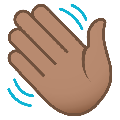 Waving Hand: Medium Skin Tone as drawn by JoyPixels in 5.5