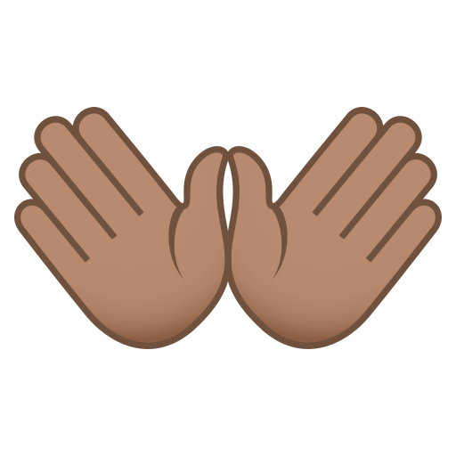 Open Hands: Medium Skin Tone as drawn by JoyPixels in 5.5