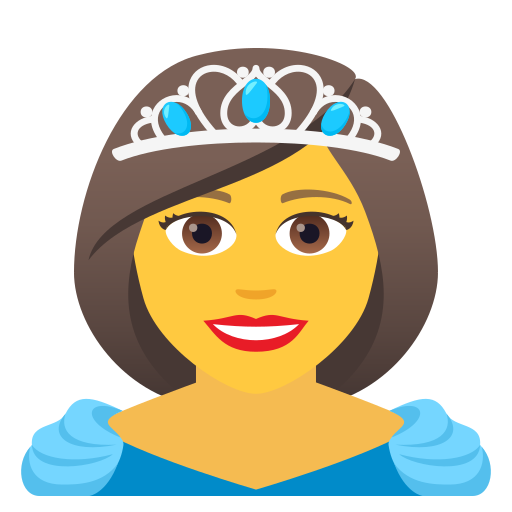 Princess as drawn by JoyPixels in 5.5