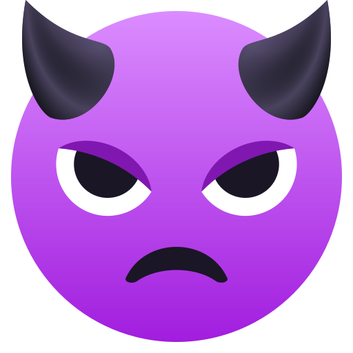 Angry Face with Horns as drawn by JoyPixels in 5.5