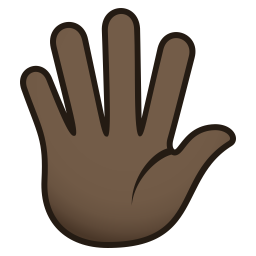 Hand with Fingers Splayed: Dark Skin Tone, the previous design
