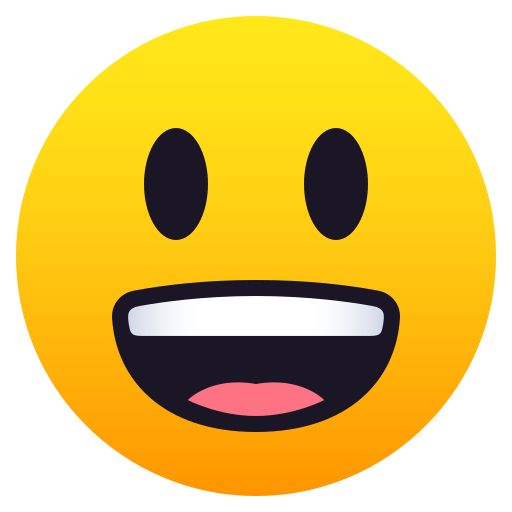 Grinning Face with Big Eyes as drawn by JoyPixels in 5.5