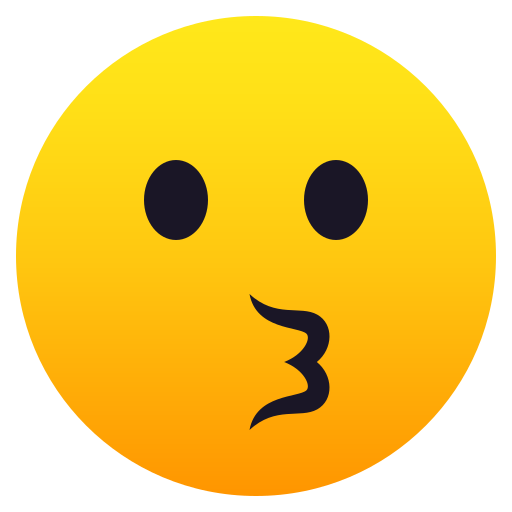 Kissing Face as drawn by JoyPixels in 5.5