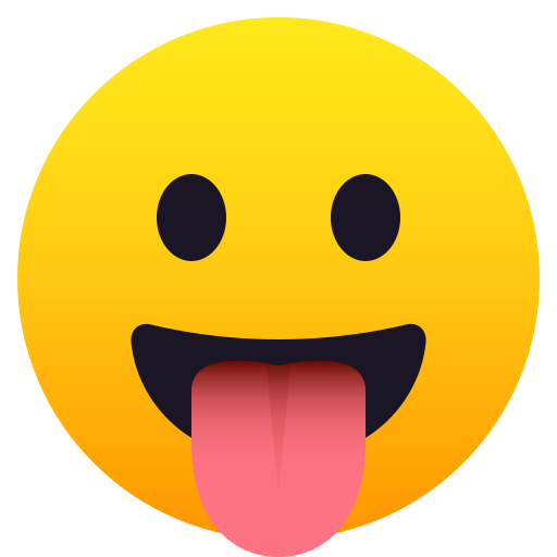 Face with Tongue as drawn by JoyPixels in 5.5